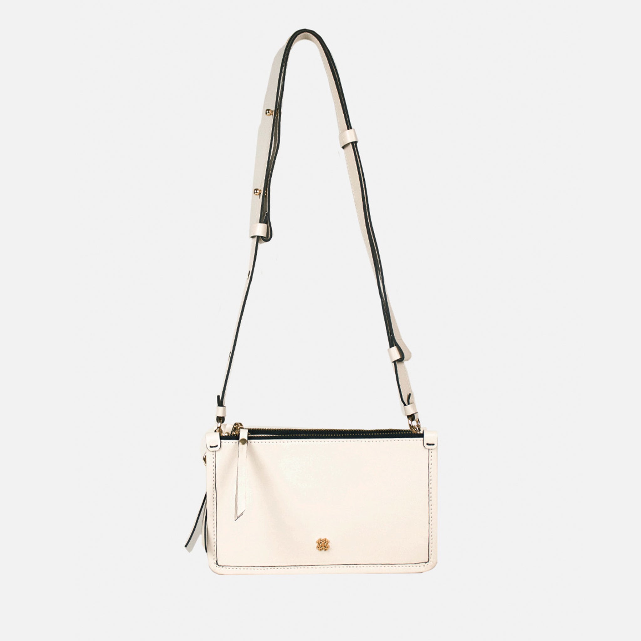 Bolsa Elisa P em couro Off White